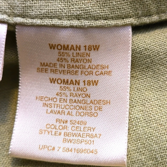 Bobbie Brooks Bohemian Overshirt (shrug) Button Down Sage Green Women size 18W - Picture 7 of 10